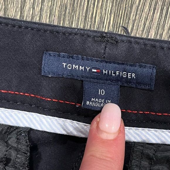 Tommy Hilfiger Carpi Cropped Pant High Rise Straight Leg Pull-On Navy Blue 10 - Picture 3 of 11
